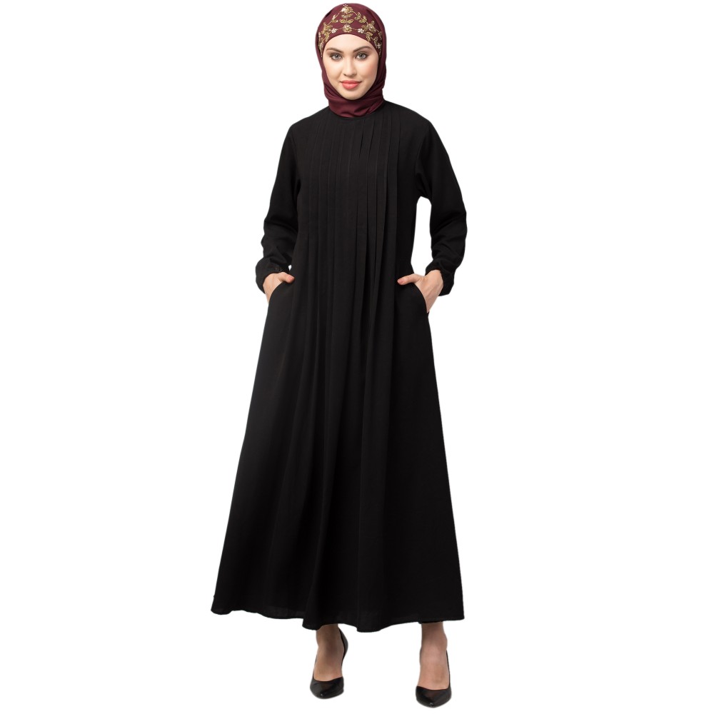 Nazneen Pleats at front daily wear Casual Abaya