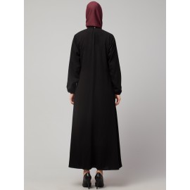 Nazneen Pleats at front daily wear Casual Abaya