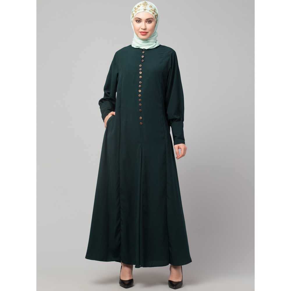 Nazneen Long Cuff buttons till waist umbrella Abaya