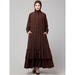 Nazneen Front Open Frill at Bottom Casual Abaya