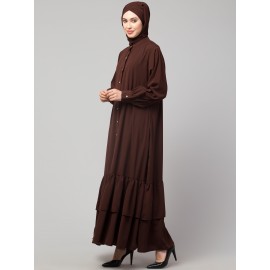 Nazneen Front Open Frill at Bottom Casual Abaya