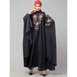 Nazneen front and sleeve resham embroidery Irani Kaftan