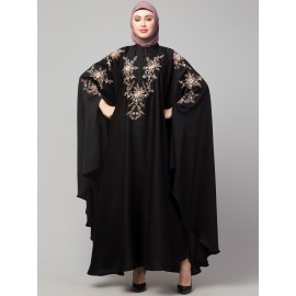 Nazneen front and sleeve resham embroidery Irani Kaftan