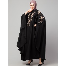 Nazneen front and sleeve resham embroidery Irani Kaftan