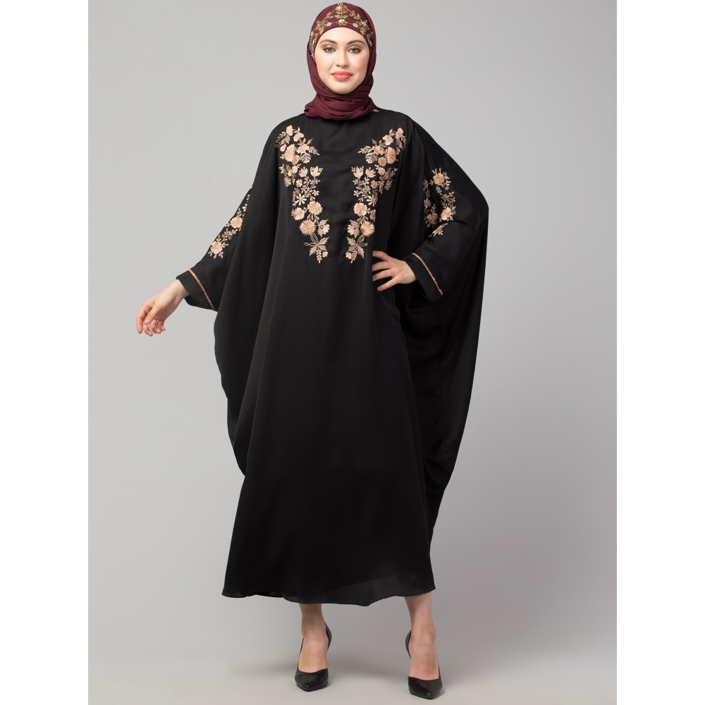 Nazneen front and sleeve thread embroidery Kaftan