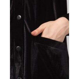 Nazneen Front open Coat pocket Velvet casual Abaya