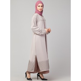 Nazneen Two Layers Hand work Party Wear Abaya