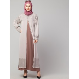 Nazneen Two Layers Hand work Party Wear Abaya