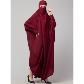 Nazneen Head to toe long cuff ready to wear one pc Jilbab with Naqab