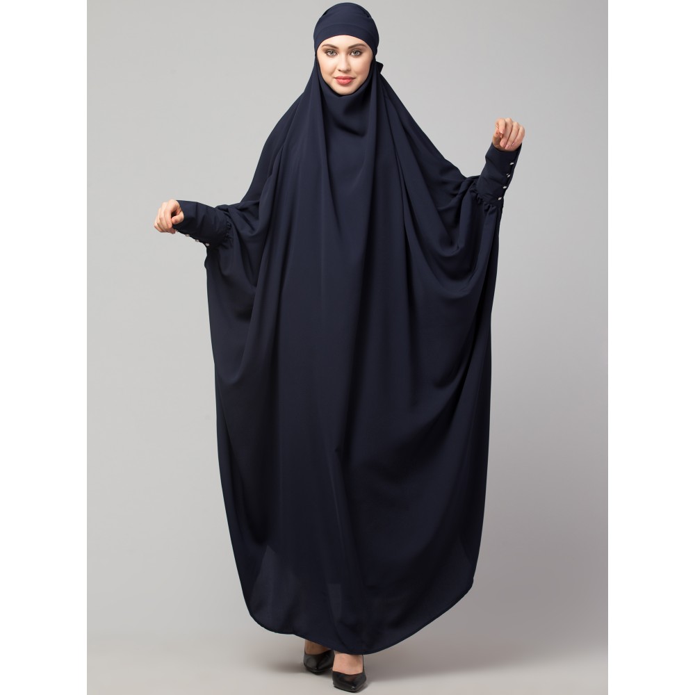 Nazneen Head to toe long cuff ready to wear one pc Jilbab with Naqab