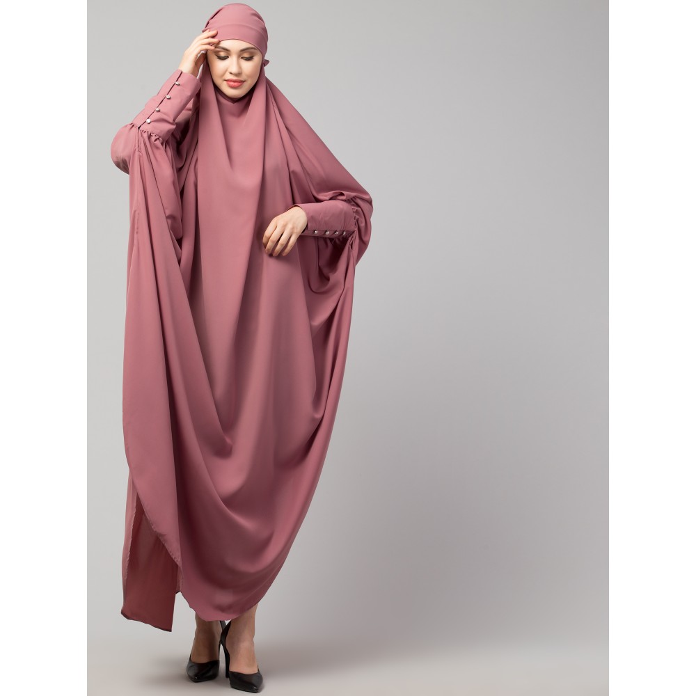 Nazneen Head to toe long cuff ready to wear one pc Jilbab with Naqab