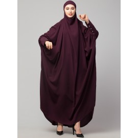 Nazneen Head to toe long cuff ready to wear one pc Jilbab with Naqab