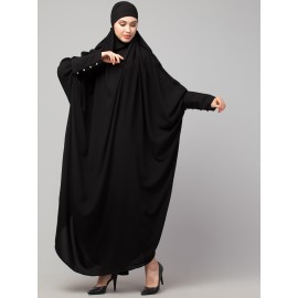 Nazneen Head to toe long cuff ready to wear one pc Jilbab with Naqab