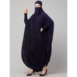 Nazneen Head to toe smocking at sleeve ready to wear one pc Jilbab with Naqab