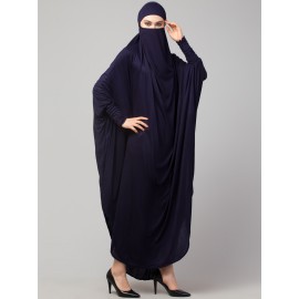 Nazneen Head to toe smocking at sleeve ready to wear one pc Jilbab with Naqab