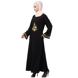 Nazneen front and sleeve embroidery A line Abaya