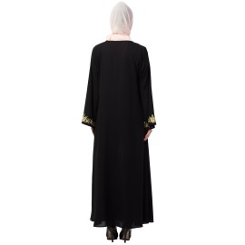 Nazneen front and sleeve embroidery A line Abaya
