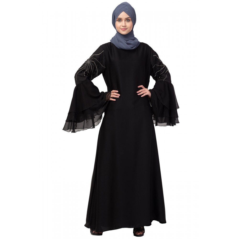 Nazneen 3 Bell Sleeve embroidered Abaya