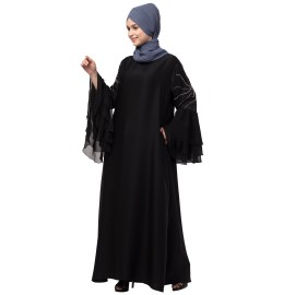 Nazneen 3 Bell Sleeve embroidered Abaya