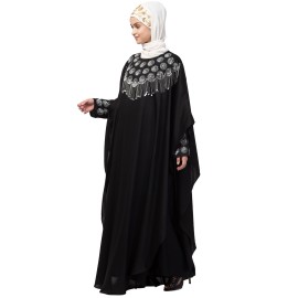 Nazneen double layers hand embroidered with tassel wedding kaftan cum abaya