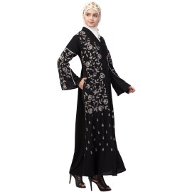 Nazneen full Zari embroidered front open part Abaya