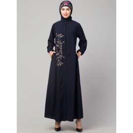 Nazneen Front Open one side Thread embroidery  Casual Abaya