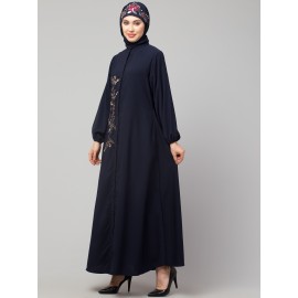 Nazneen Front Open one side Thread embroidery  Casual Abaya