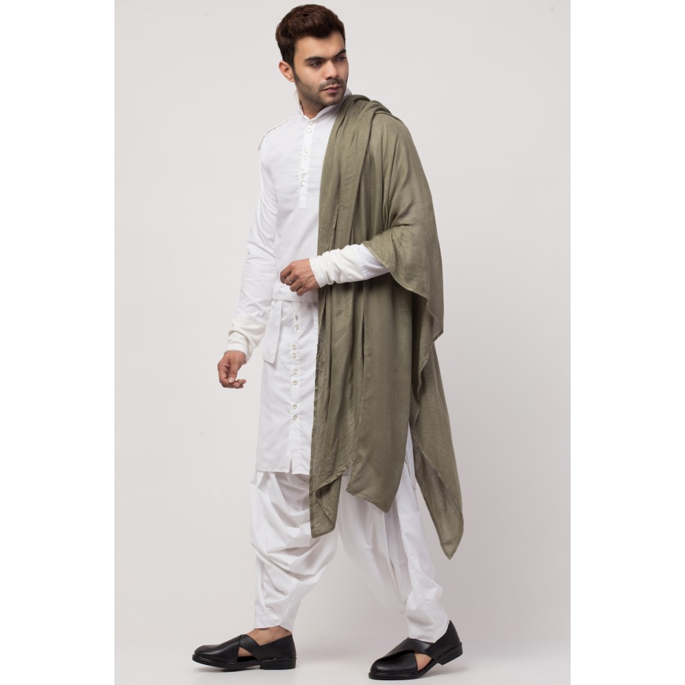 Janab-E-aala two hanging pocket neck and bottom placket Designer Kurta with Patiala salwar