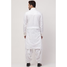 Janab-E-aala two hanging pocket neck and bottom placket Designer Kurta with Patiala salwar