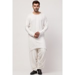 Janab-E-aala Boat neck curvy bottom both side pocket T-Kurta with Patiala salwar