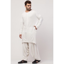 Janab-E-aala Boat neck curvy bottom both side pocket T-Kurta with Patiala salwar