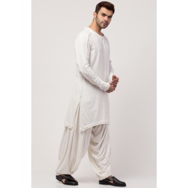 Janab-E-aala Boat neck curvy bottom both side pocket T-Kurta with Patiala salwar