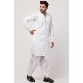 Janab-E-aala front open high collar front up down Kurta cum casual Sherwani with Patiala Salwar