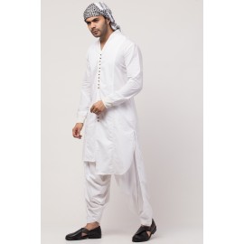 Janab-E-aala front open high collar front up down Kurta cum casual Sherwani with Patiala Salwar