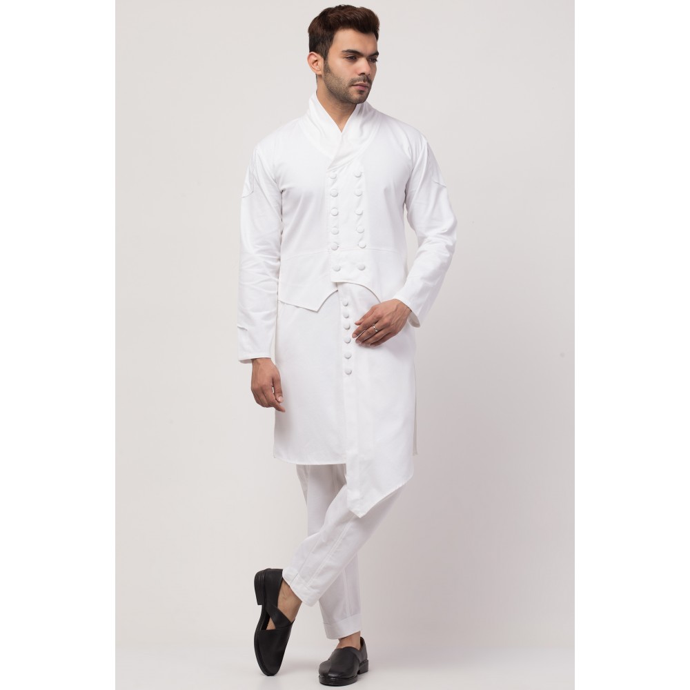 Janab-E-aala front open waistcoat style Kurta cum casual Sherwani