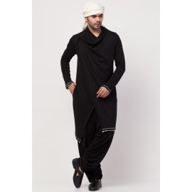 Janab-E-aala front open high collar front up down Kurta cum casual Sherwani with Harem Pant