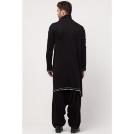 Janab-E-aala front open high collar front up down Kurta cum casual Sherwani with Harem Pant