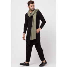 Janab-E-aala Round Neck front slit back up front down T-Kurta with Harem Pant