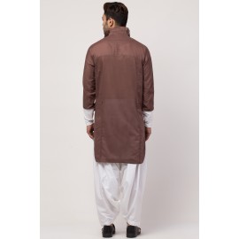 Janab-E-aala two cut pocket up down front open Kurta cum Pathani with Patiala Salwar